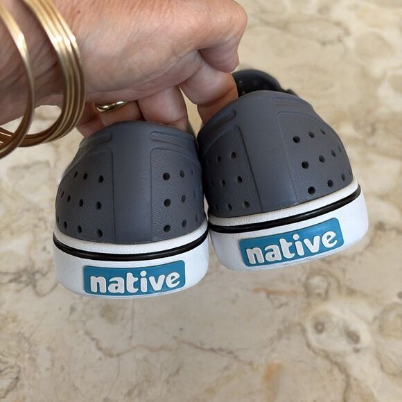 Native Shoes Unisex-Adult Miles Slip On Rubber Shoes Dublin Grey/Shell White - Picture 7 of 12